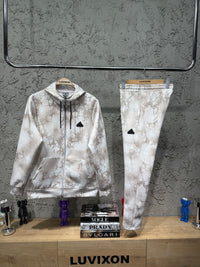 Adidas Fi Aop Fz Q3 Erkek Beyaz&Kahve Eşofman Takımı