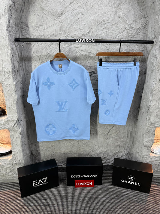 Louis Vuitton Bebe Mavi Erkek Tişört & Şort Takım