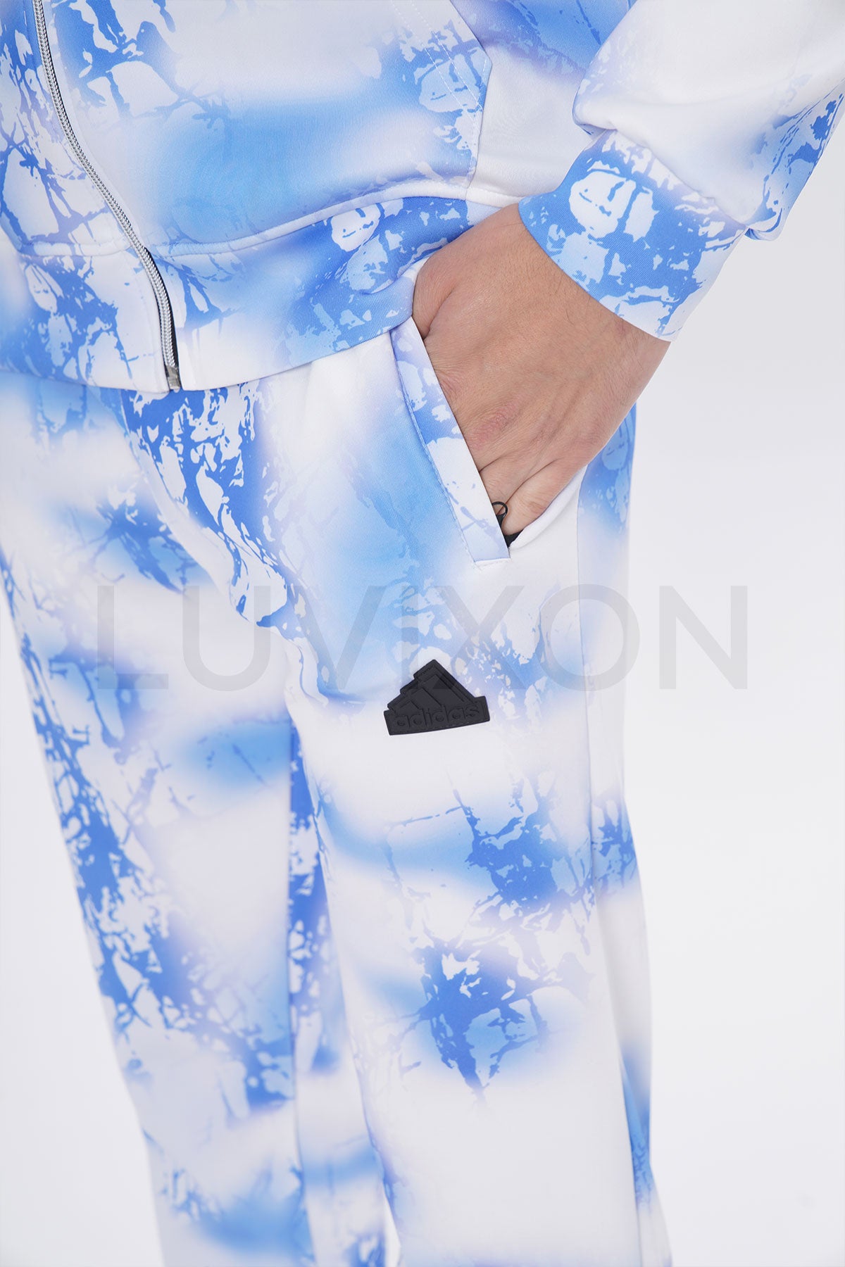 Adidas Fi Aop Fz Q3 Erkek Beyaz&Mavi Eşofman Takımı