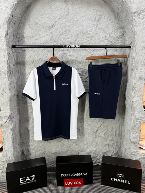 Boss Polo Yaka Lacivert Şortlu Takım