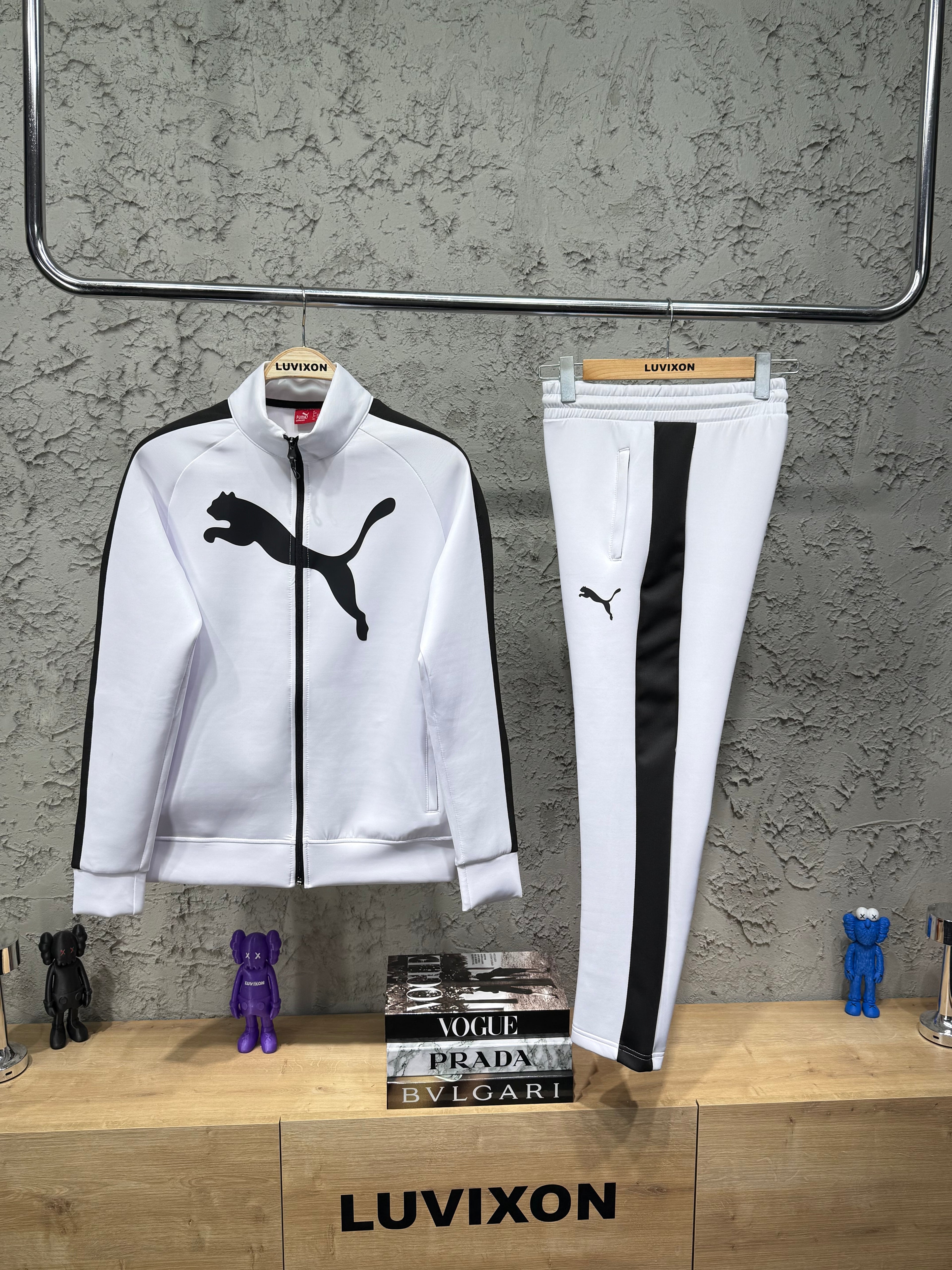 Puma Göğüs Logo Beyaz Eşofman Takımı