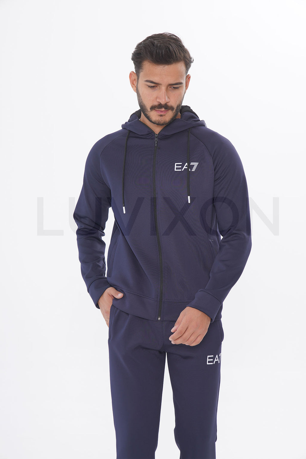 EA7 Silver Detaylı Lacivert Eşofman Takımı