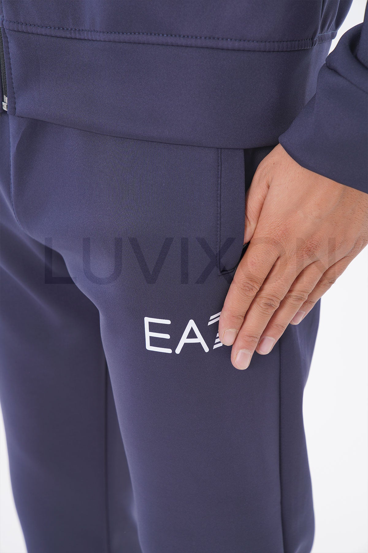 EA7 Silver Detaylı Lacivert Eşofman Takımı