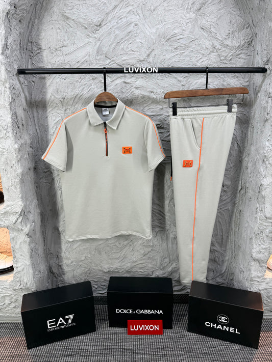 Hermès Açık Gri Özel Tasarım Tişört Takımı