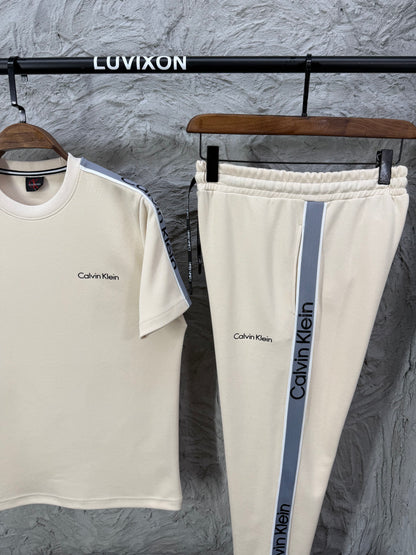 Calvin Klein Krem Erkek Tişört & Eşofman Altı Takımı