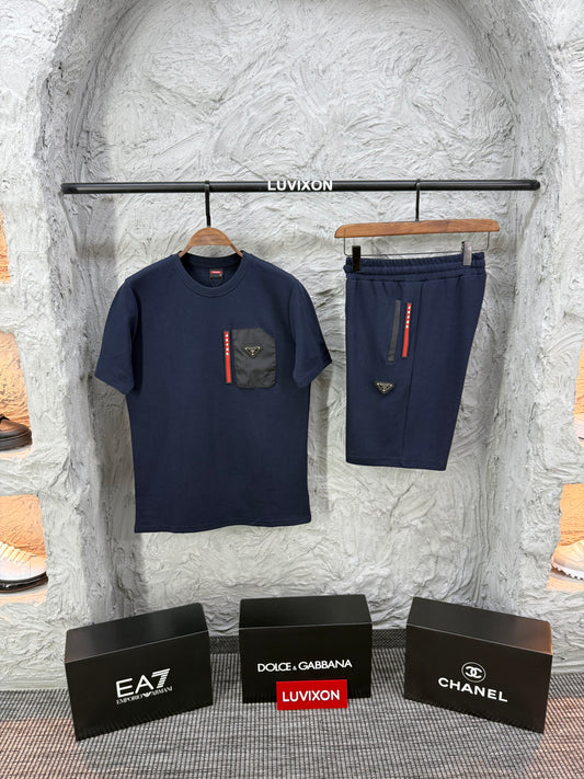 Prada Lacivert Şort Takımı