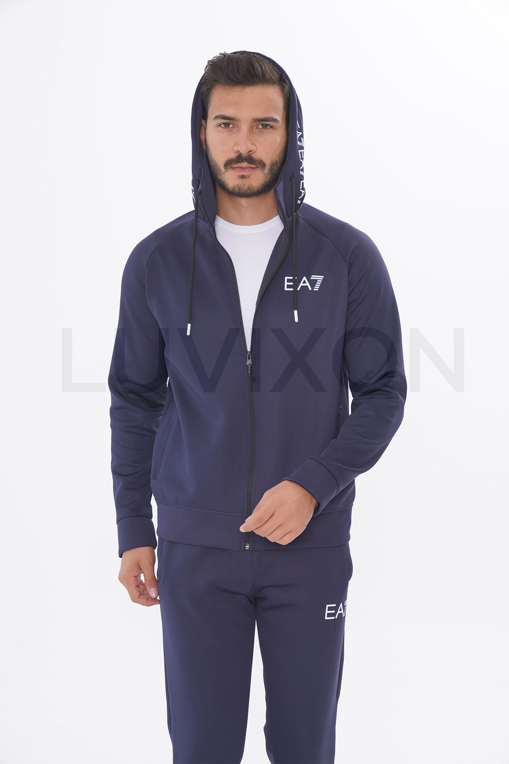 EA7 Silver Detaylı Lacivert Eşofman Takımı