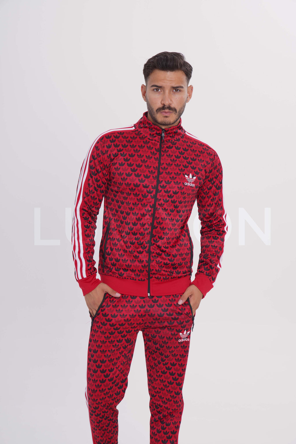 Adidas Kırmızı Logo Desenli Eşofman Takımı