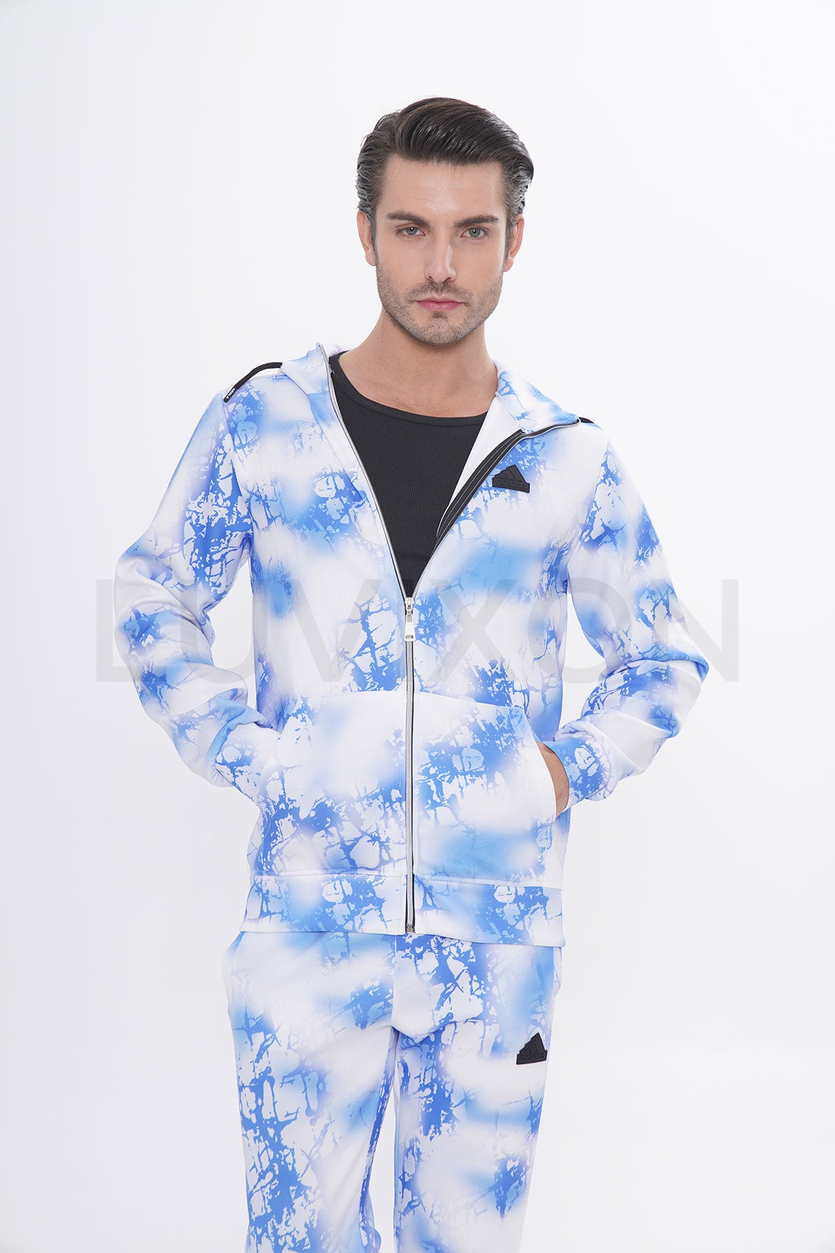 Adidas Fi Aop Fz Q3 Erkek Beyaz&Mavi Eşofman Takımı