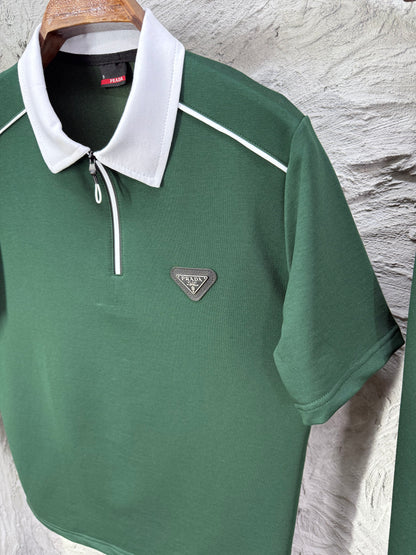 Prada Yeşil Polo Yaka T-shirt Takımı