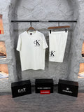 Calvin Klein Logo Beyaz Şort Takımı