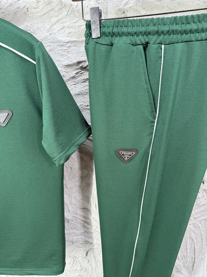 Prada Yeşil Polo Yaka T-shirt Takımı
