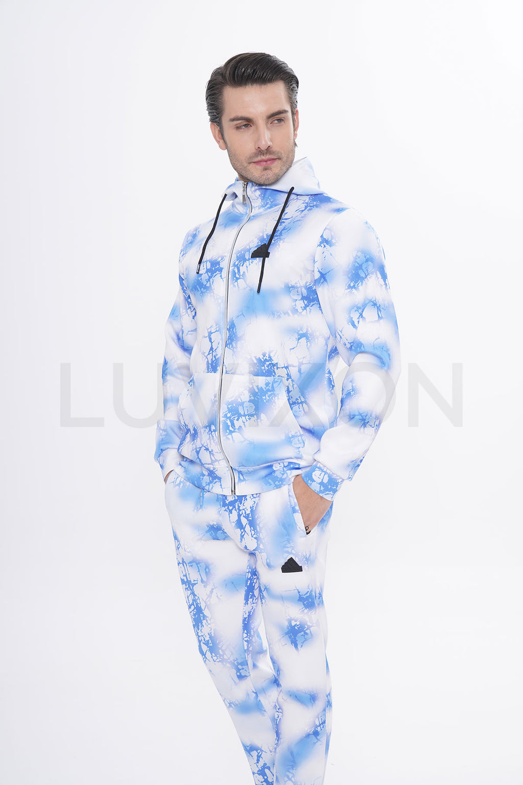 Adidas Fi Aop Fz Q3 Erkek Beyaz&Mavi Eşofman Takımı