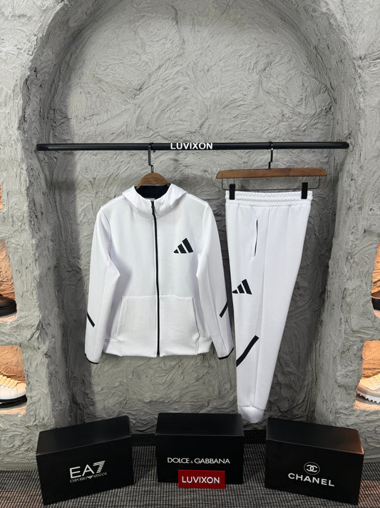 Adidas Z.N.E. Beyaz Kapüşonlu Eşofman Takımı