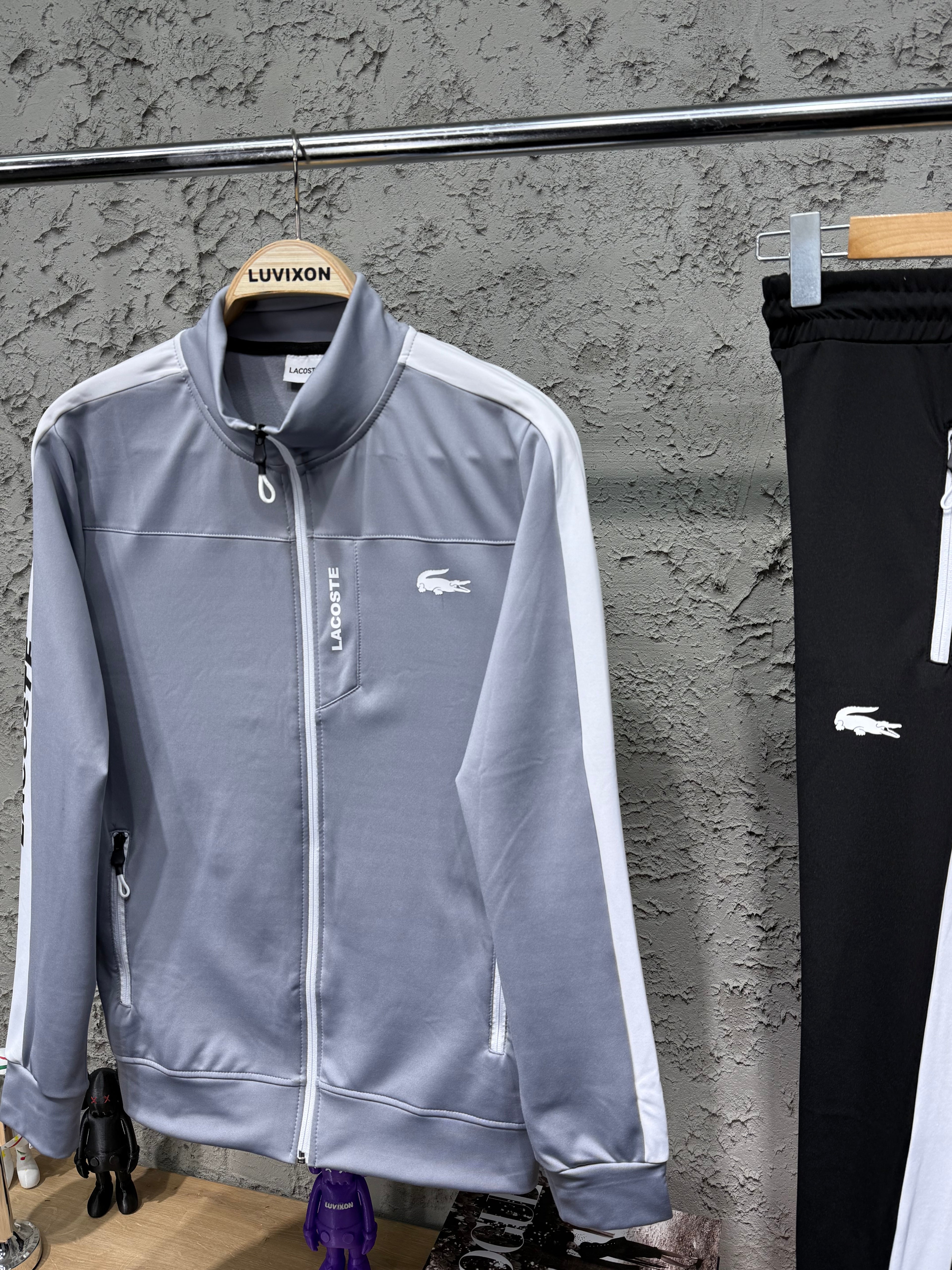 Lacoste Gri/Siyah Eşofman Takımı