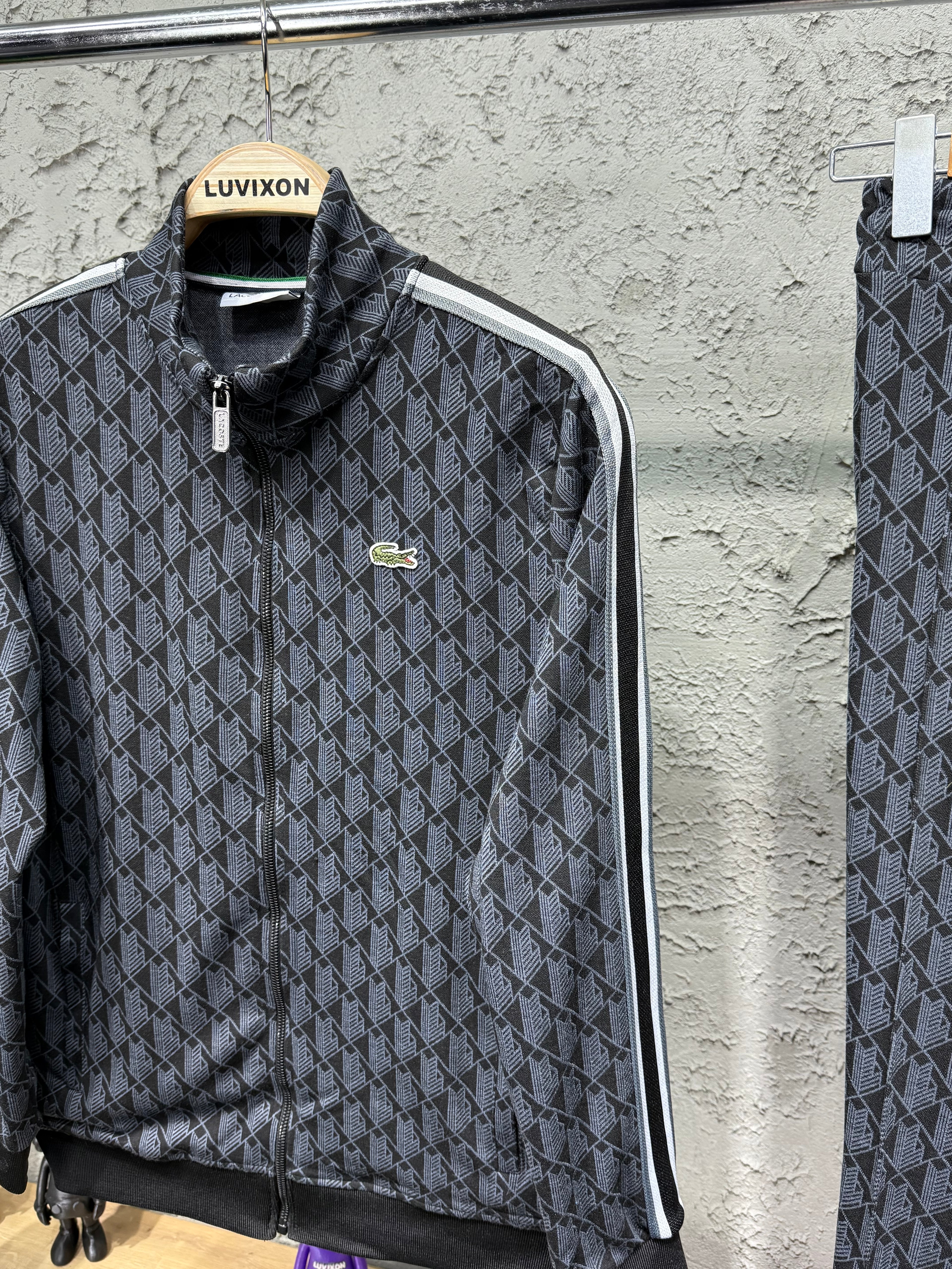 Lacoste Monogram Siyah Eşofman Takımı