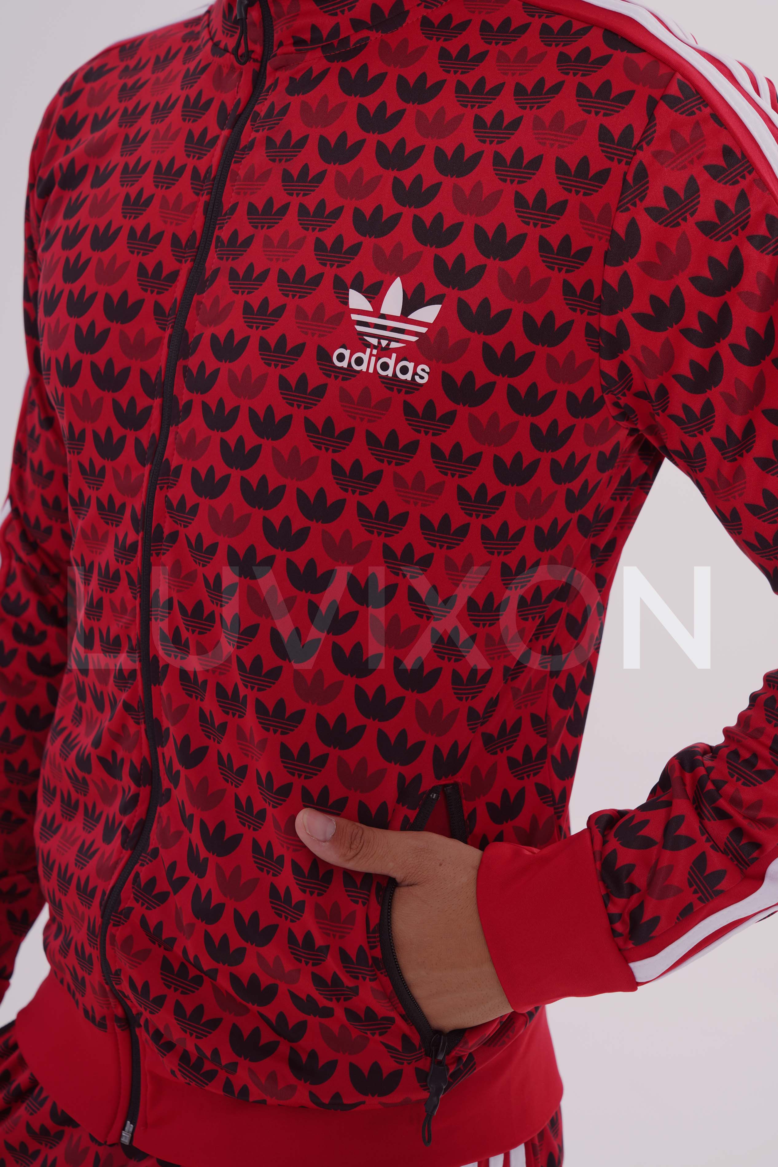 Adidas Kırmızı Logo Desenli Eşofman Takımı