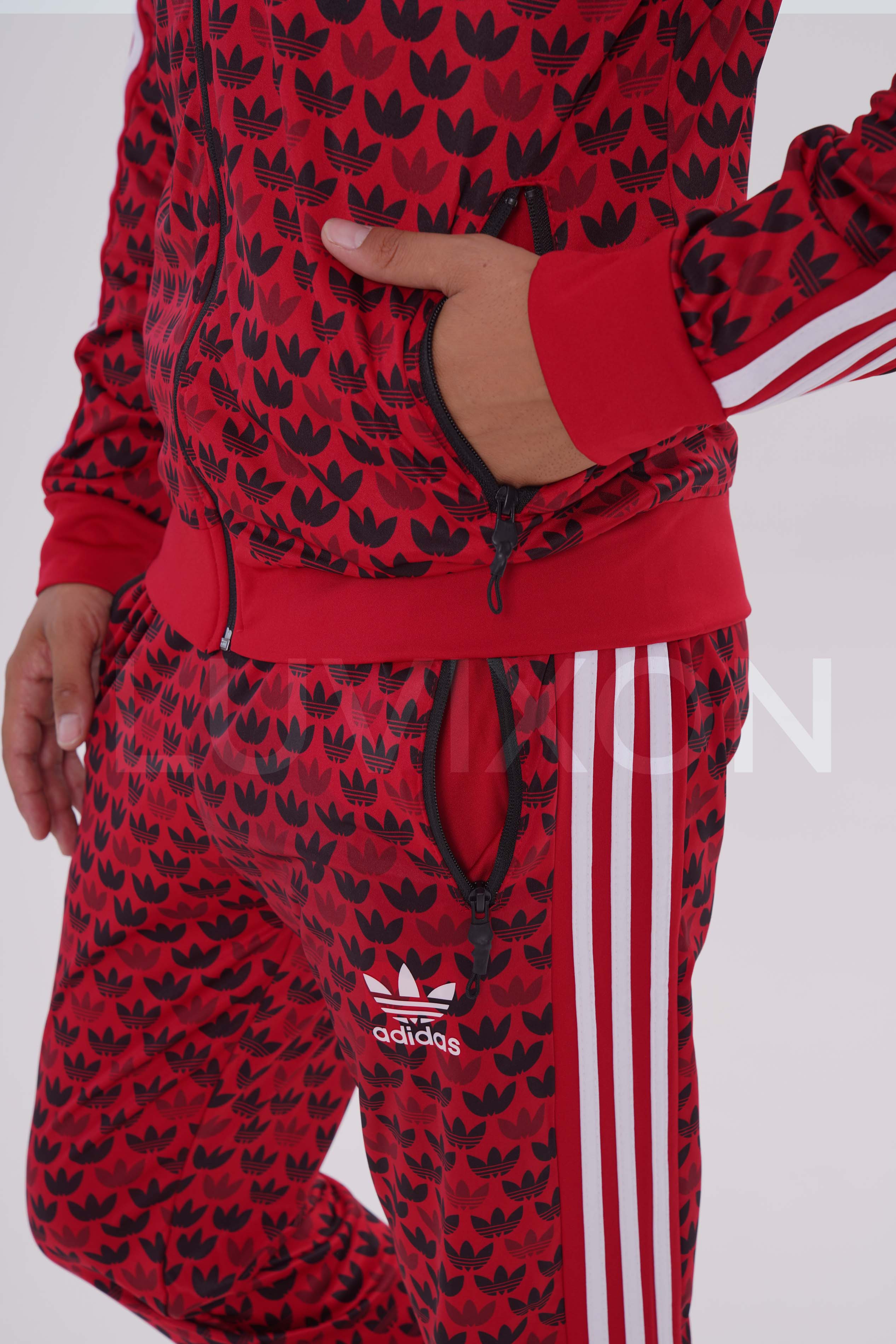 Adidas Kırmızı Logo Desenli Eşofman Takımı