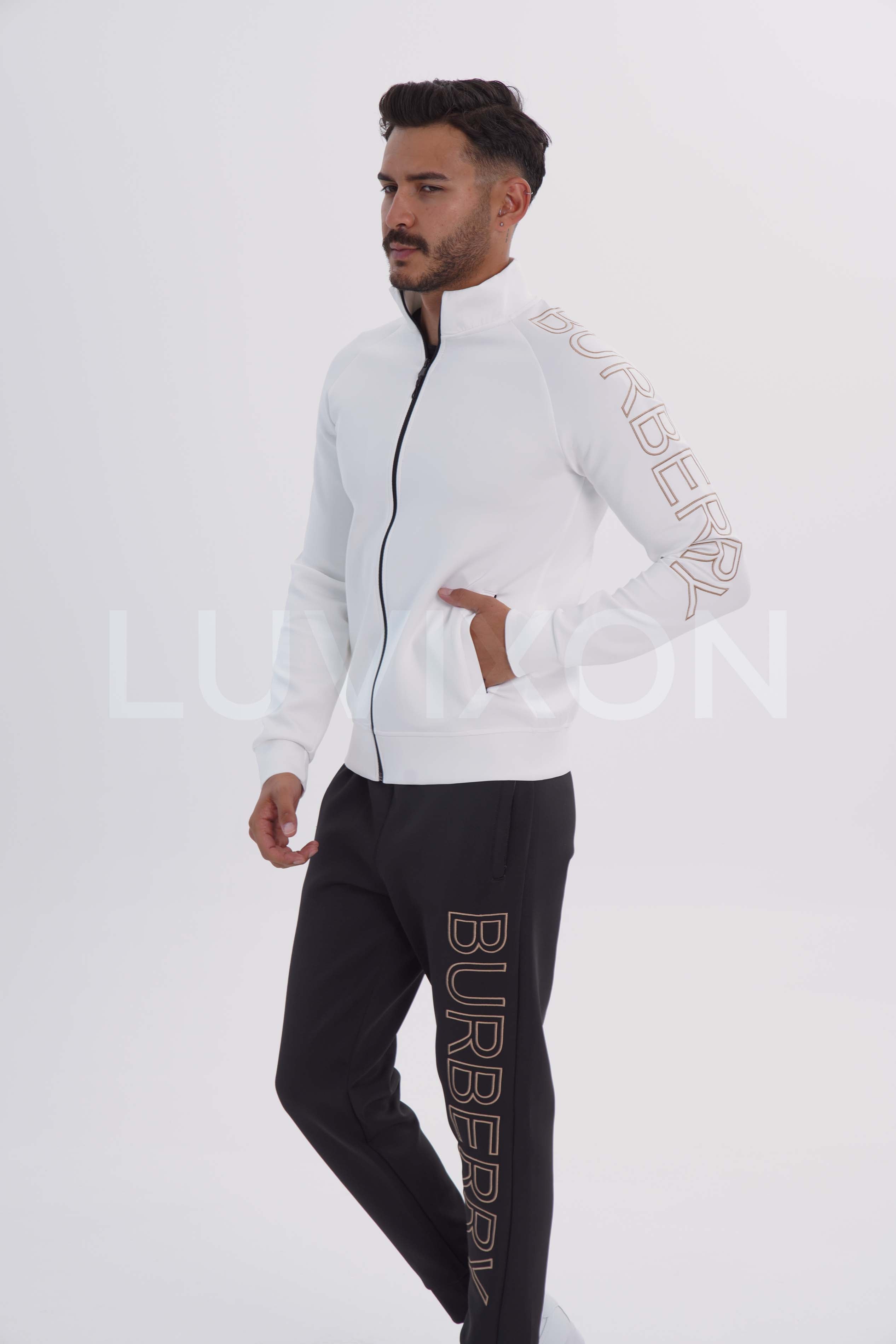 Burberry Beyaz&Siyah Erkek Eşofman Takımı