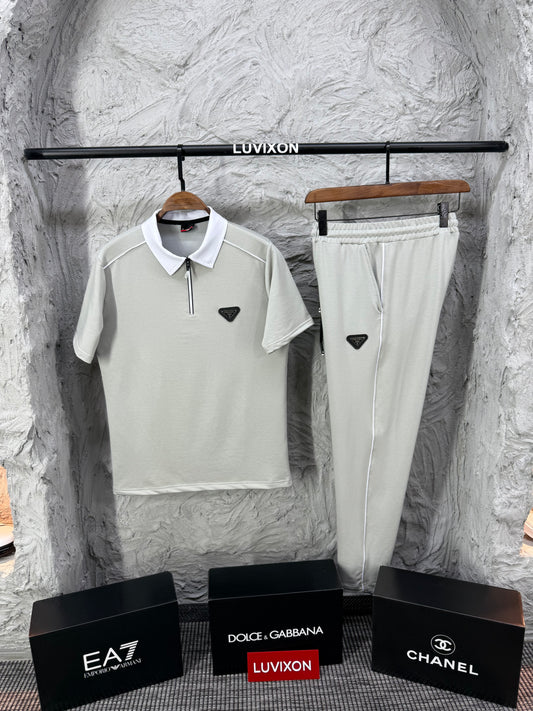 Prada Taş Polo Yaka T-shirt Takımı