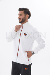 Hermes Fermuar Detaylı Beyaz Eşofman Takımı