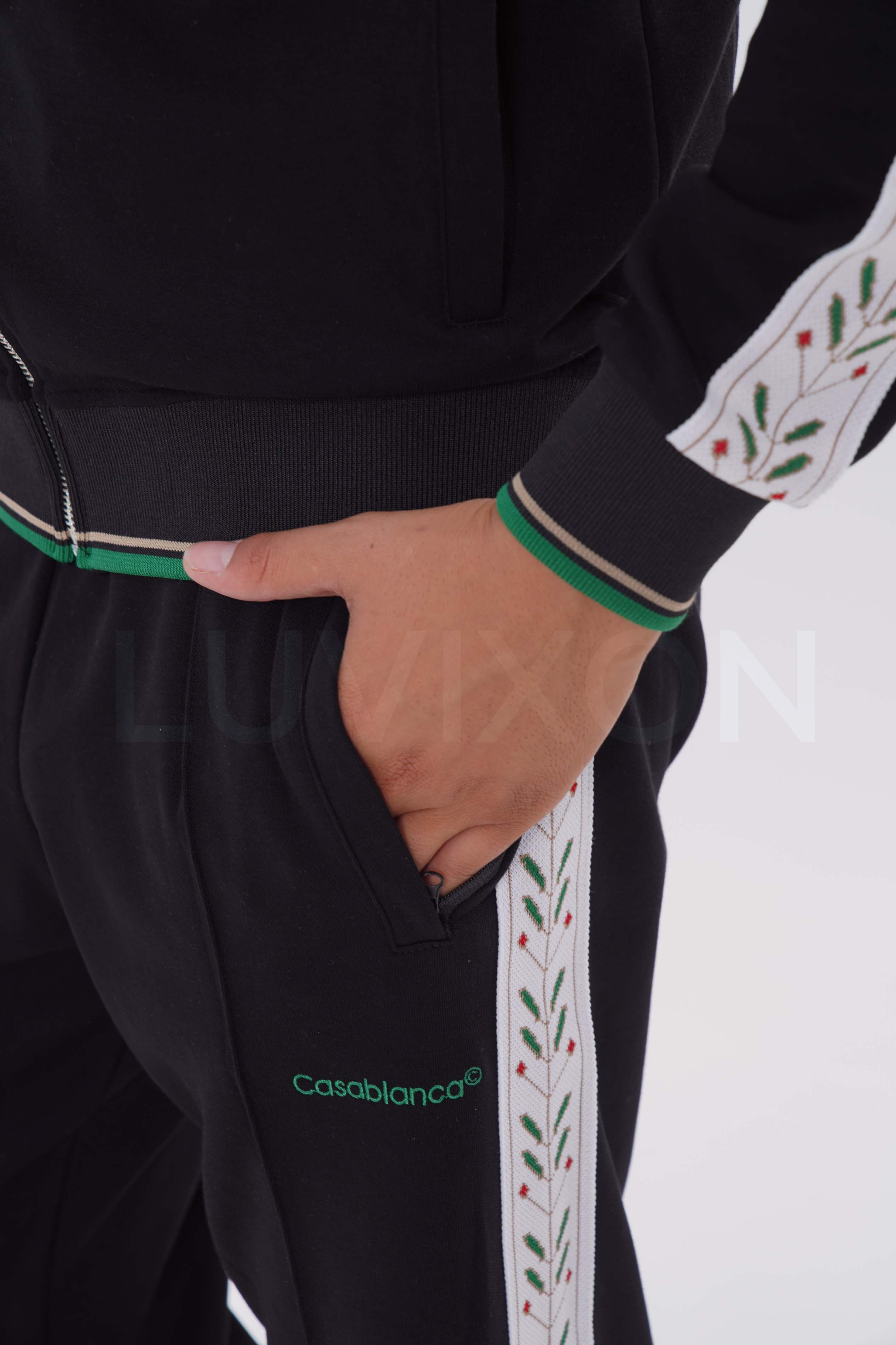 Casablanca Siyah Nakış Detaylı Eşofman Takımı