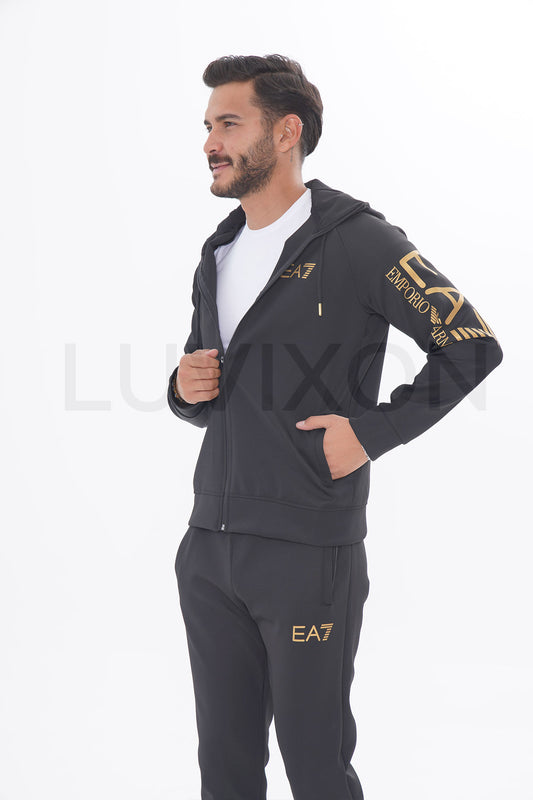 EA7 Gold Detaylı Siyah Eşofman Takımı