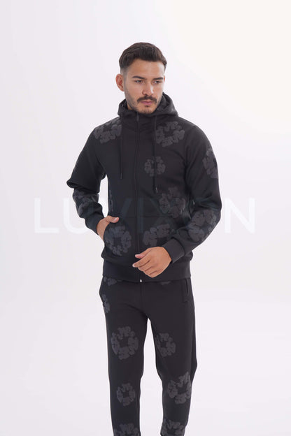 Denim Desenli Eşofman Takımı