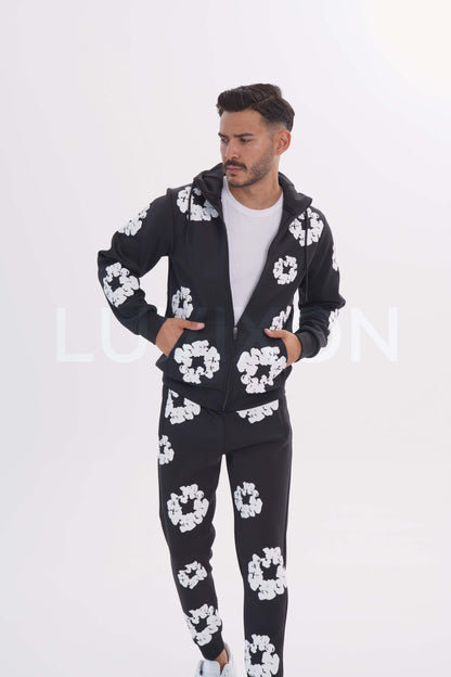 Denim Desenli Eşofman Takımı