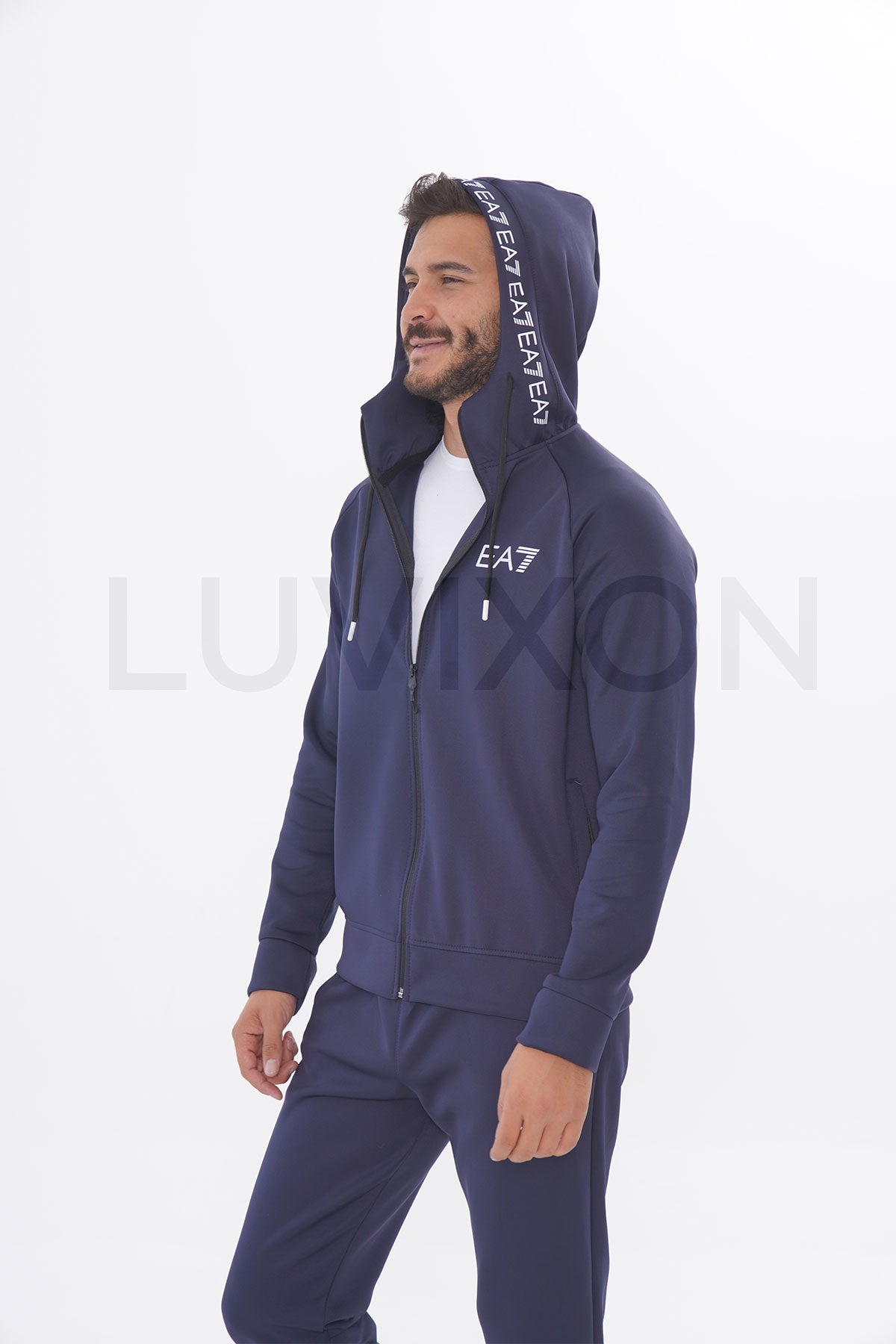 EA7 Silver Detaylı Lacivert Eşofman Takımı