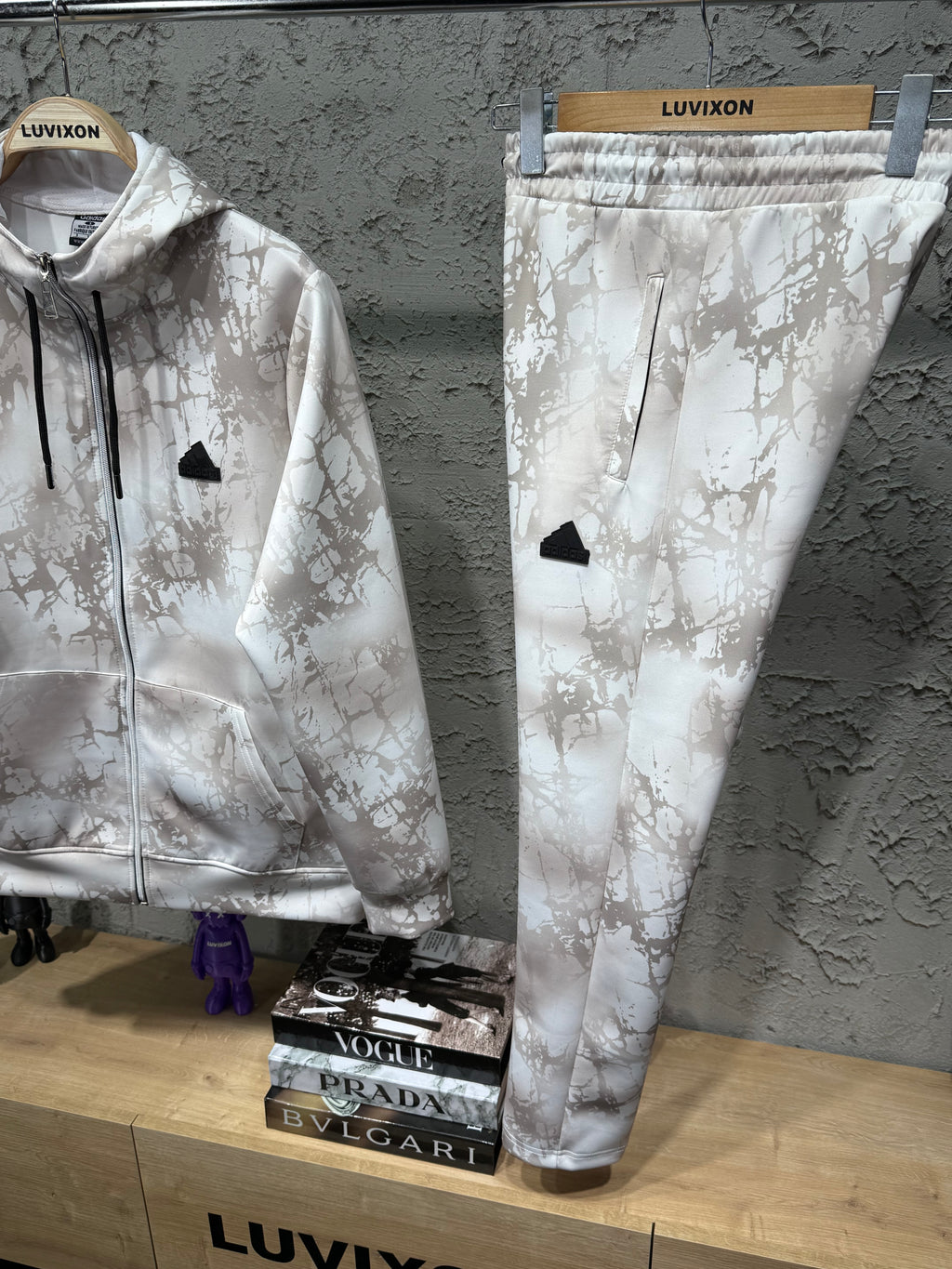 Adidas Fi Aop Fz Q3 Erkek Beyaz&Kahve Eşofman Takımı