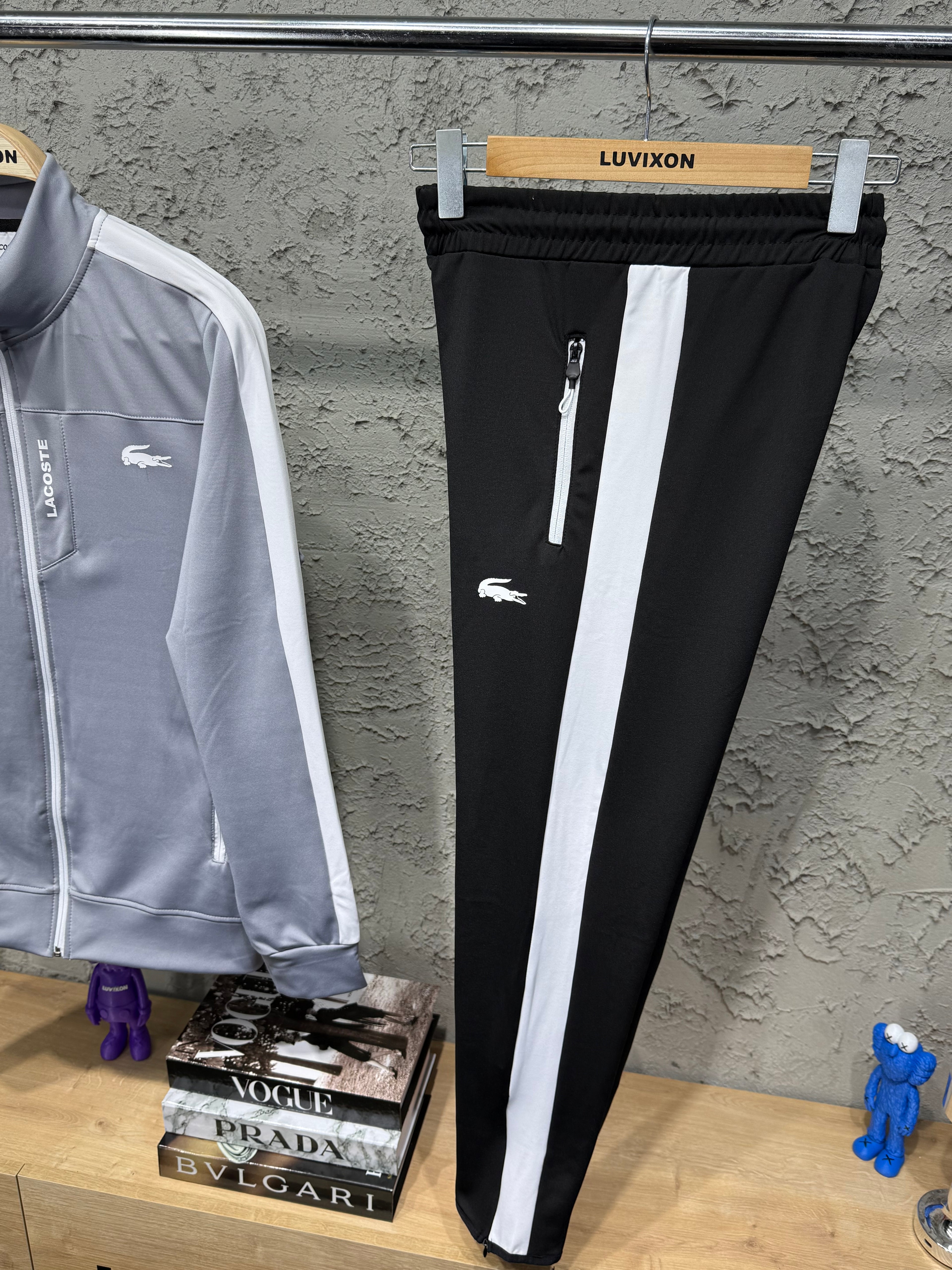 Lacoste Gri/Siyah Eşofman Takımı