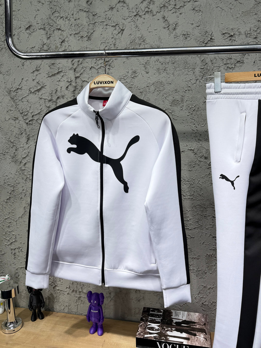 Puma Göğüs Logo Beyaz Eşofman Takımı