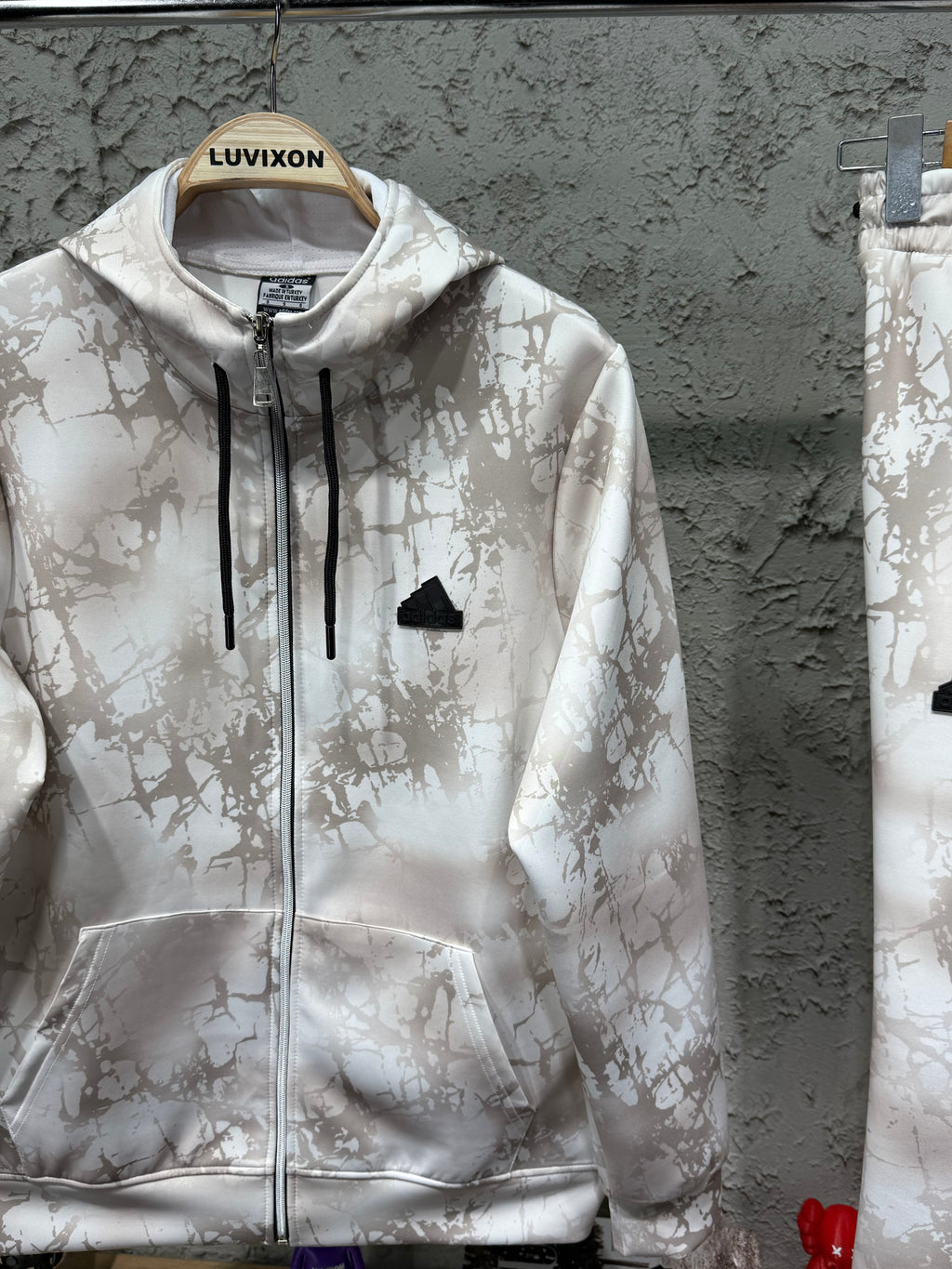 Adidas Fi Aop Fz Q3 Erkek Beyaz&Kahve Eşofman Takımı