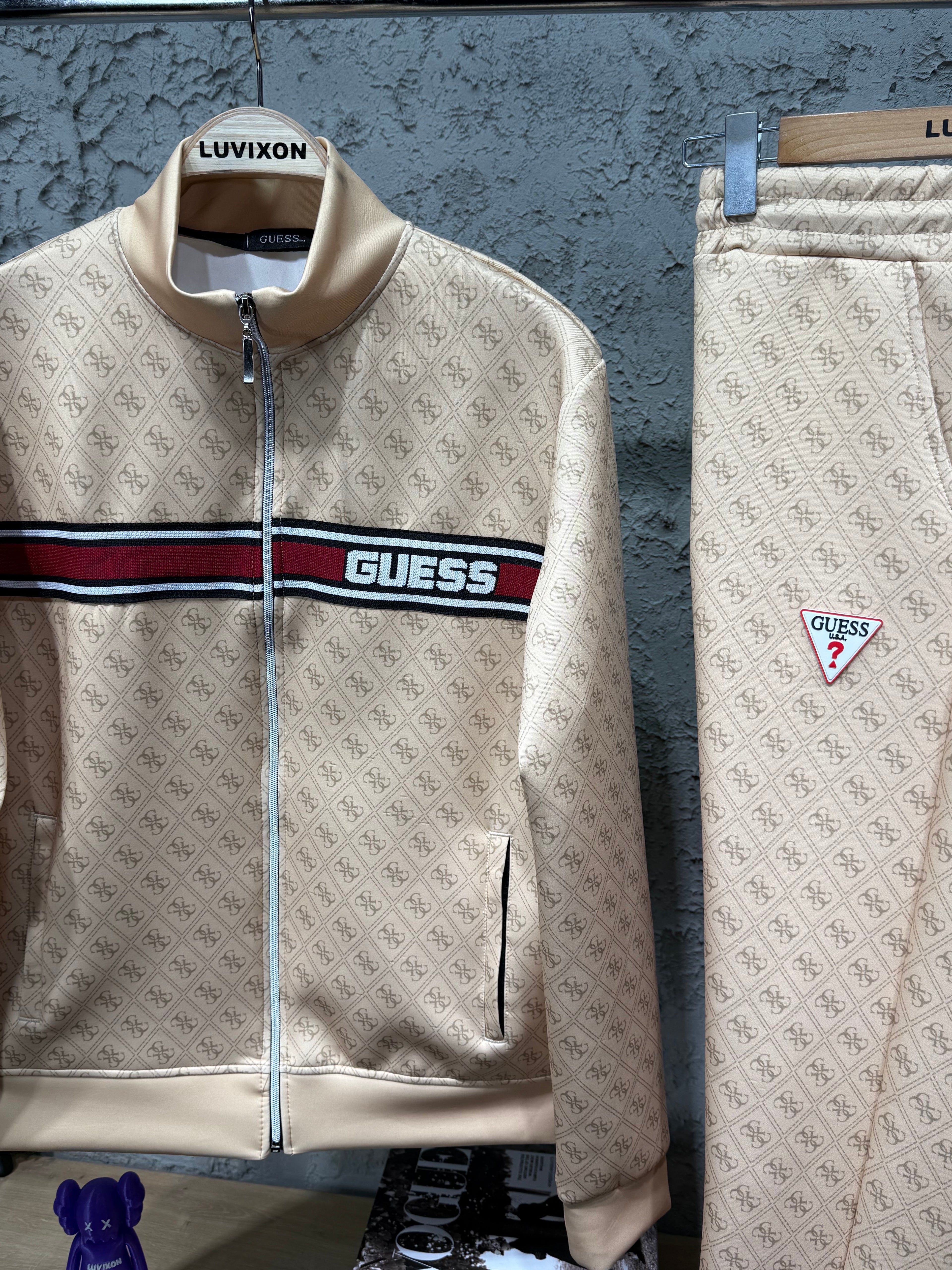 GUESS® Örme Bej Erkek Eşofman Takımı