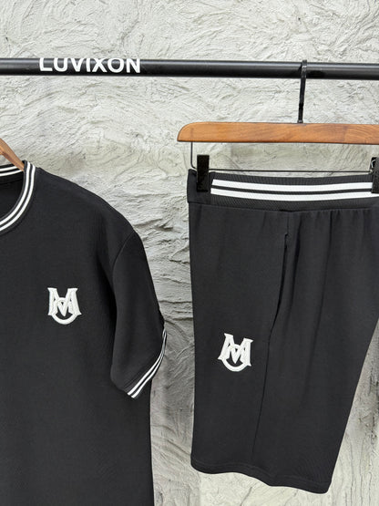 Moncler Siyah Nakış Şort Takımı