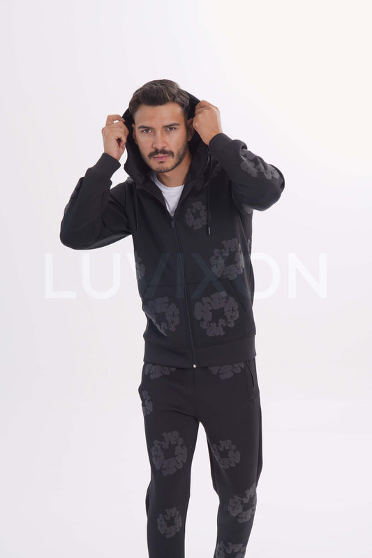 Denim Desenli Eşofman Takımı