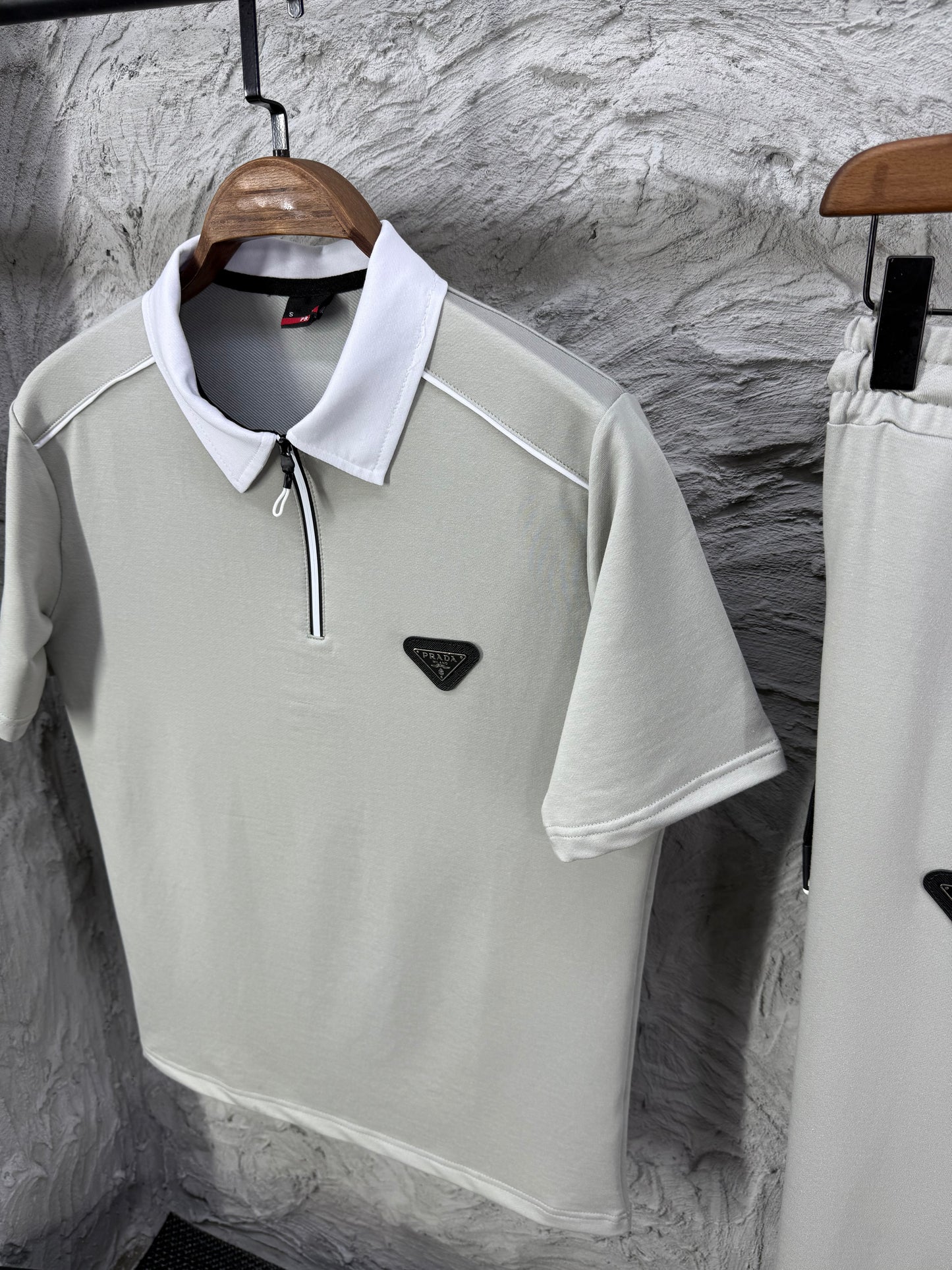 Prada Taş Polo Yaka T-shirt Takımı