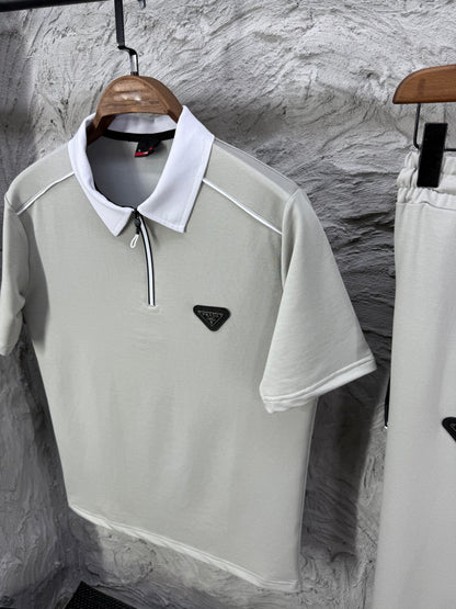 Prada Taş Polo Yaka T-shirt Takımı