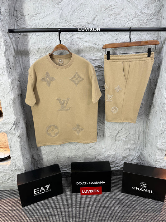Louis Vuitton Bej Erkek Tişört & Şort Takım