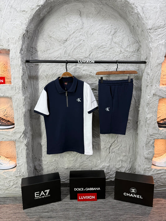 Calvin Klein Polo Yaka Lacivert Şortlu Takım