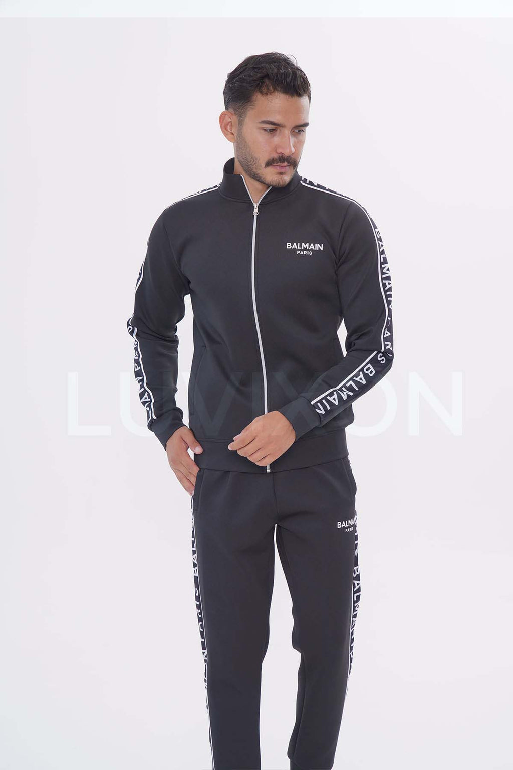 Balmain Paris Siyah Şeritli Eşofman Takımı