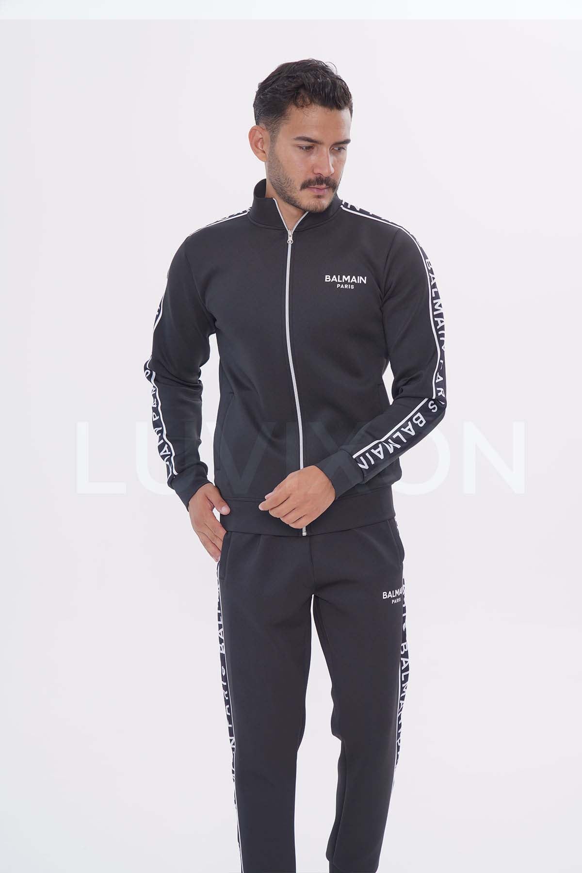 Balmain Paris Siyah Şeritli Eşofman Takımı