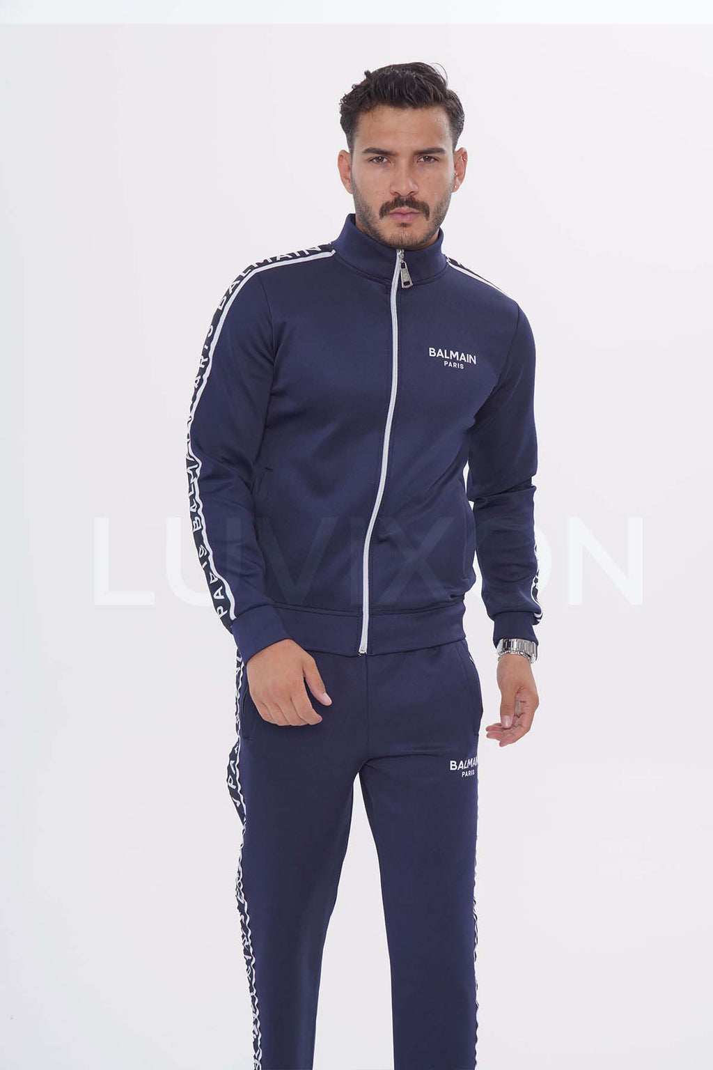 Balmain Paris Lacivert Şeritli Eşofman Takımı