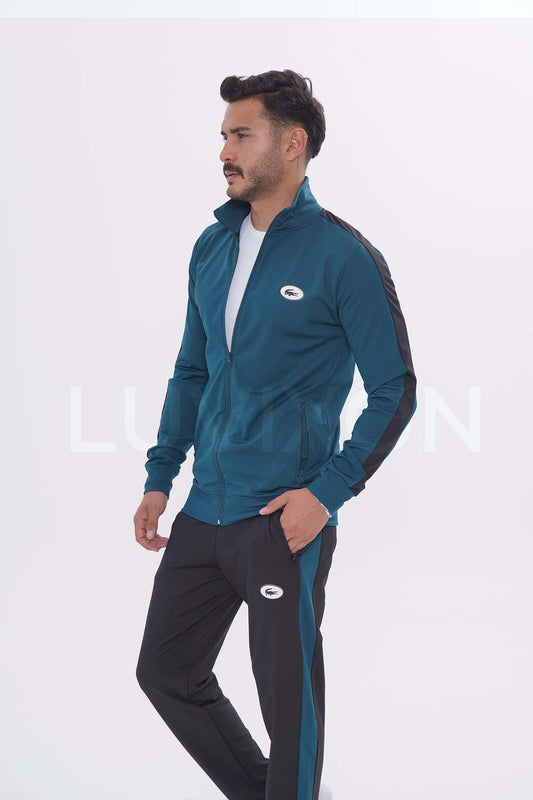 Lacoste Yeşil Siyah Şeritli Eşofman Takımı
