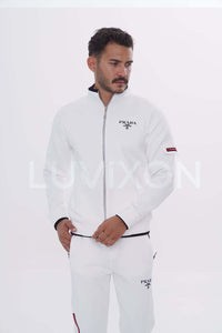 Prada Beyaz Kol Cepli Eşofman Takımı