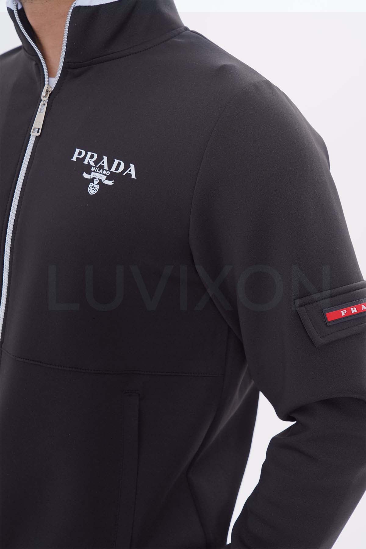 Prada Siyah Kol Cepli Eşofman Takımı